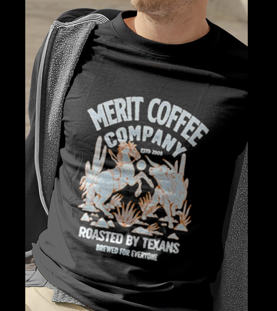 Merit Coffee Company Estd 2009 Roasted By Texans Midnight Trailblazer Beware For Everyone T-Shirt