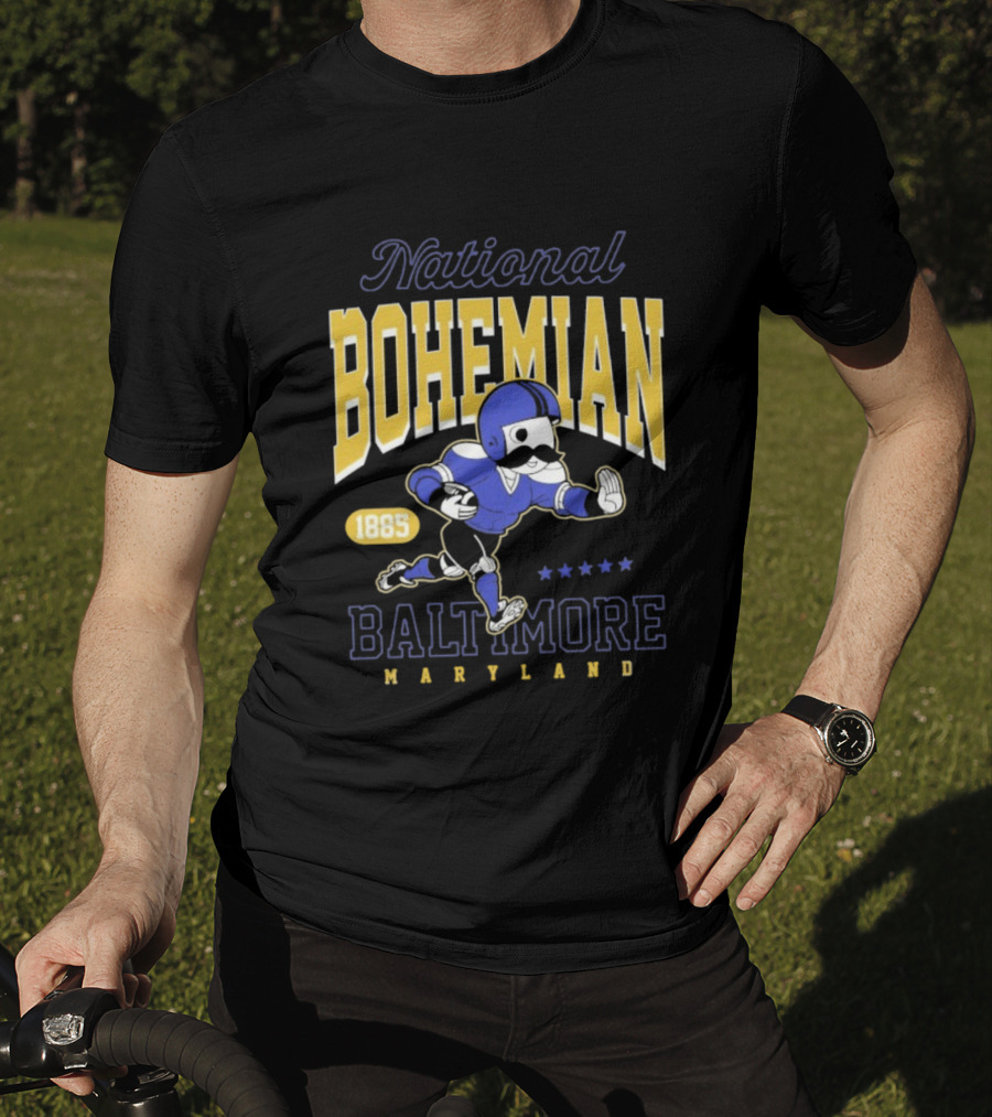 National Bohemian 1885 Baltimore Maryland Football Running Mascot T-Shirt