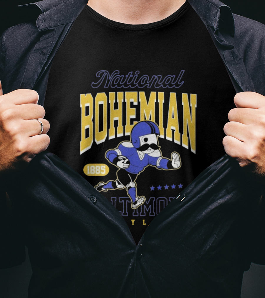 National Bohemian 1885 Baltimore Maryland Football Running Mascot T-Shirt