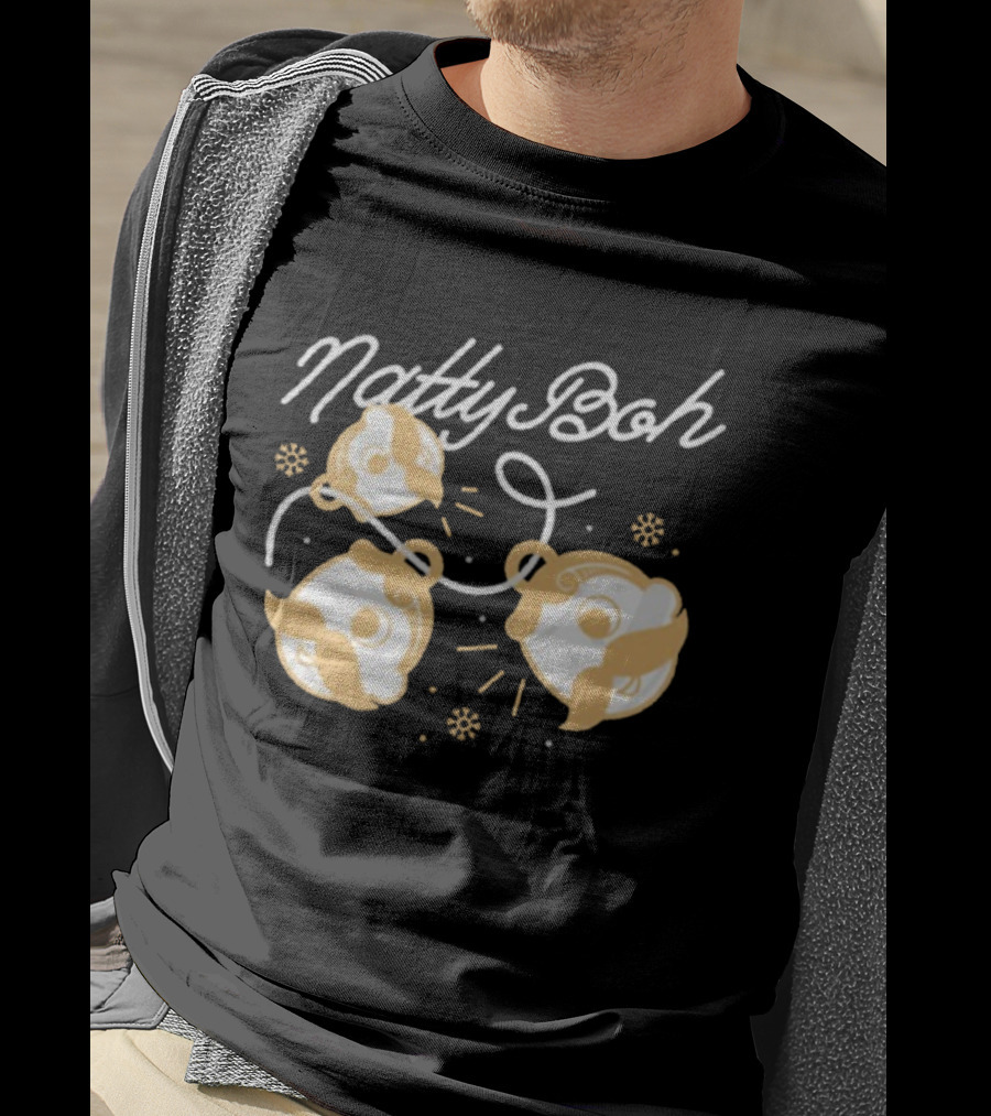 Natty Boh Holiday Merry Christmas Ornaments Snowflakes T-Shirt