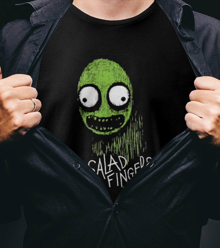 Salad Fingers Green Face Horror Aesthetic T-Shirt