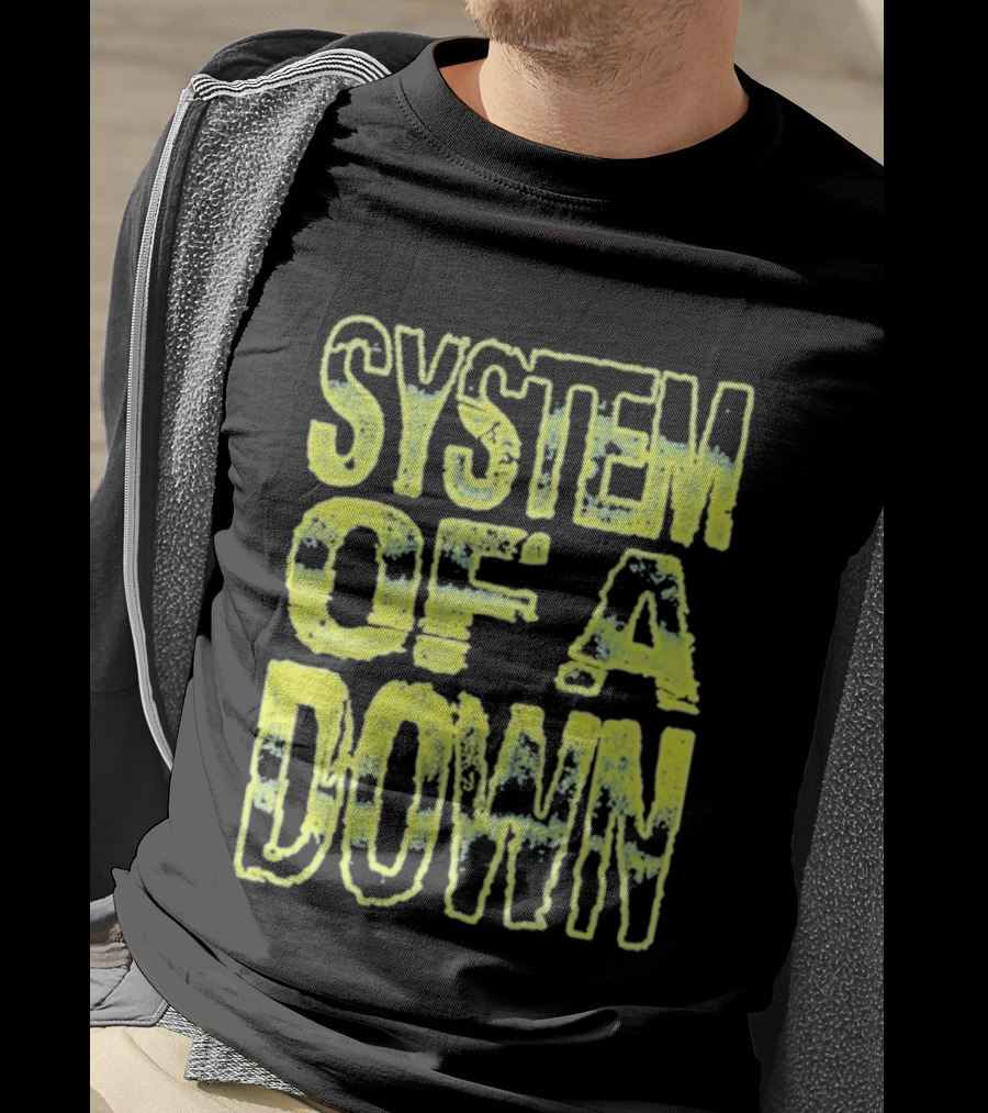 System Of A Down Gradient Stack Yellow Tie Dye Effect T-Shirt