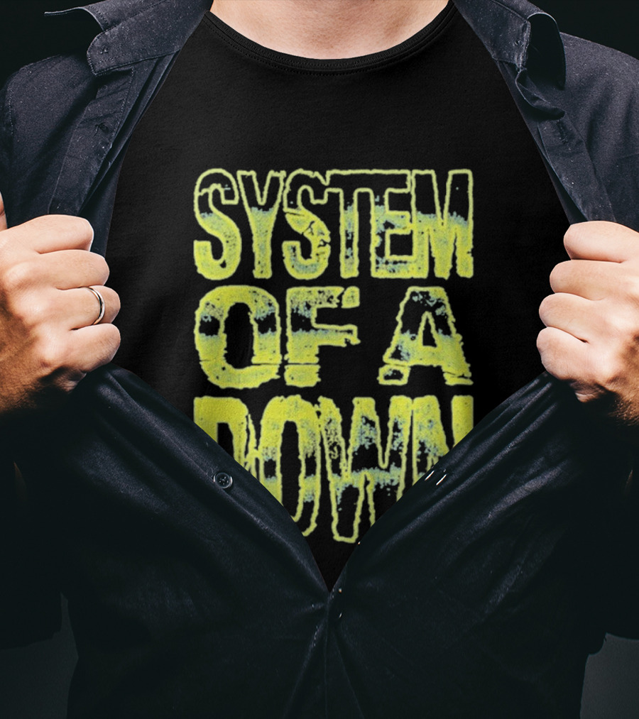 System Of A Down Gradient Stack Yellow Tie Dye Effect T-Shirt