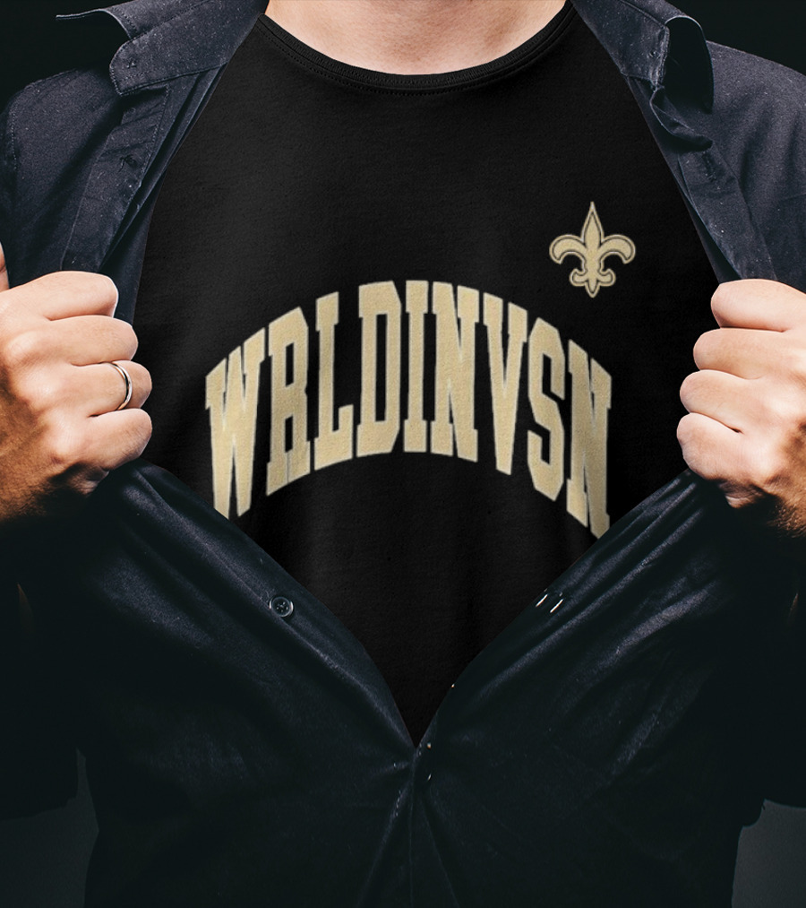 WRLDINVSN New Orleans Saints Fleur-de-Lis Collaboration T-Shirt