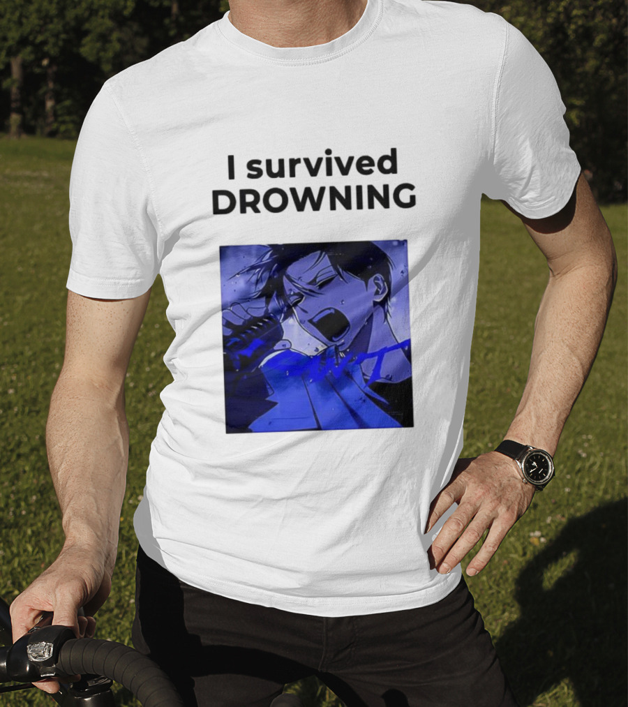 I Survived Drowning Akamu Na Ko Anime Character Blue Art T-Shirt