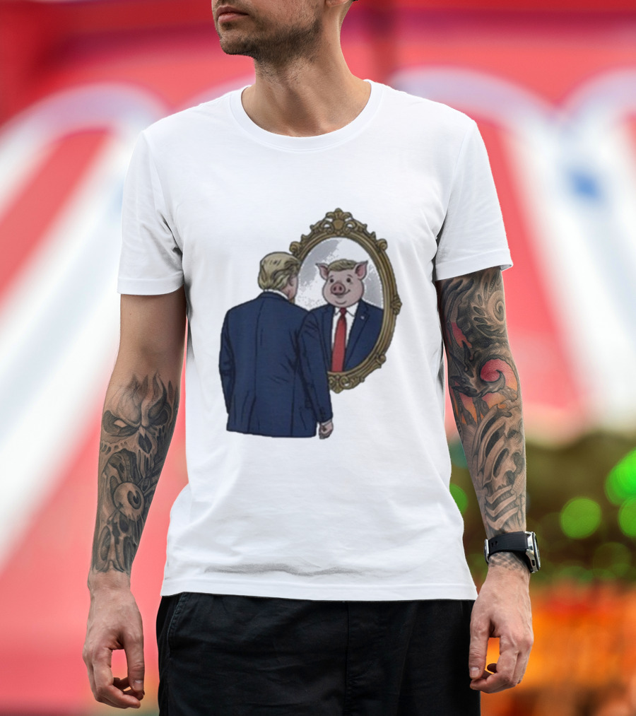 Jb Pritzker Quiet Piggy Trump Mirror Reflection T-Shirt