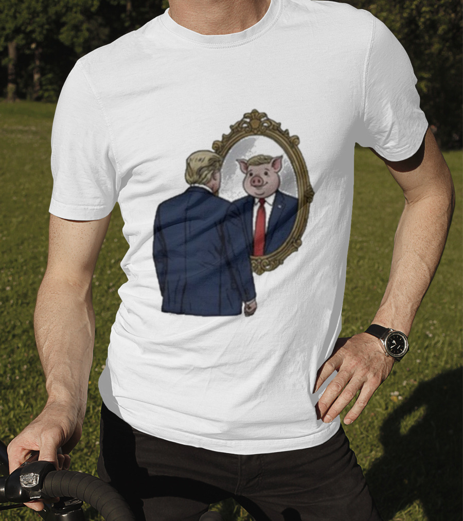 Jb Pritzker Quiet Piggy Trump Mirror Reflection T-Shirt