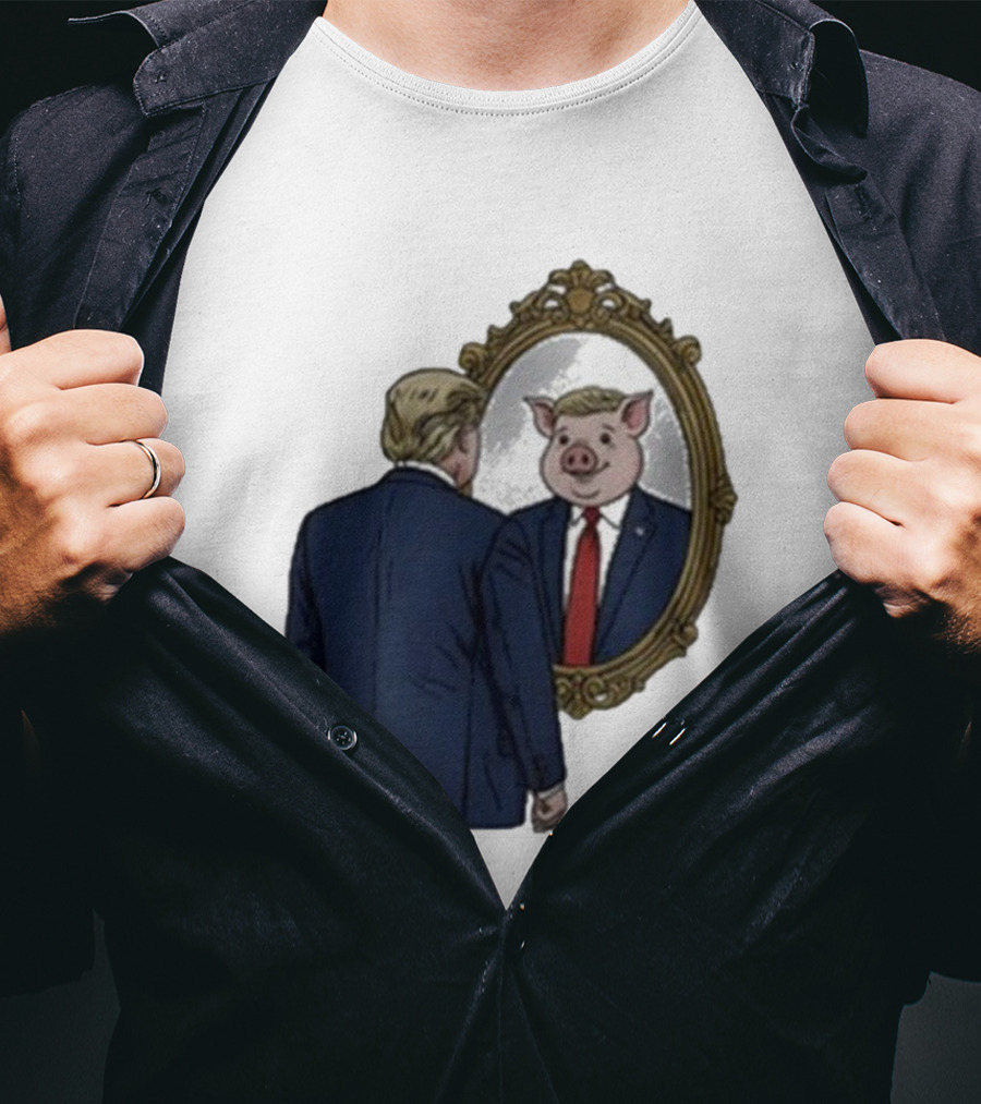 Jb Pritzker Quiet Piggy Trump Mirror Reflection T-Shirt