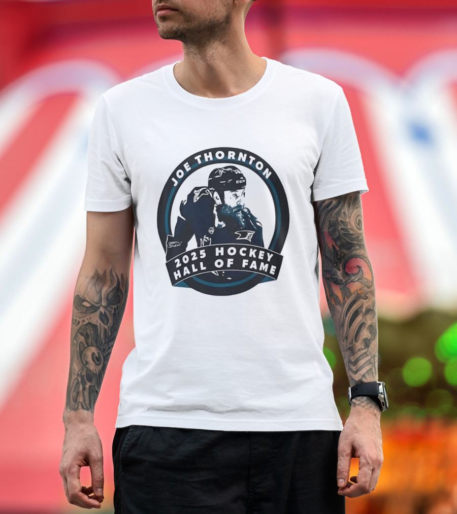 Joe Thornton 2025 Hockey Hall Of Fame Induction Tribute T-Shirt