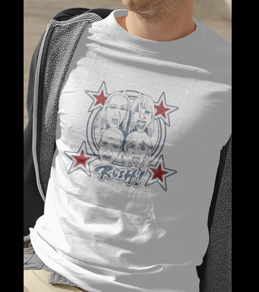 Maneskin Rush Faces Red Stars Bold Expression T-Shirt