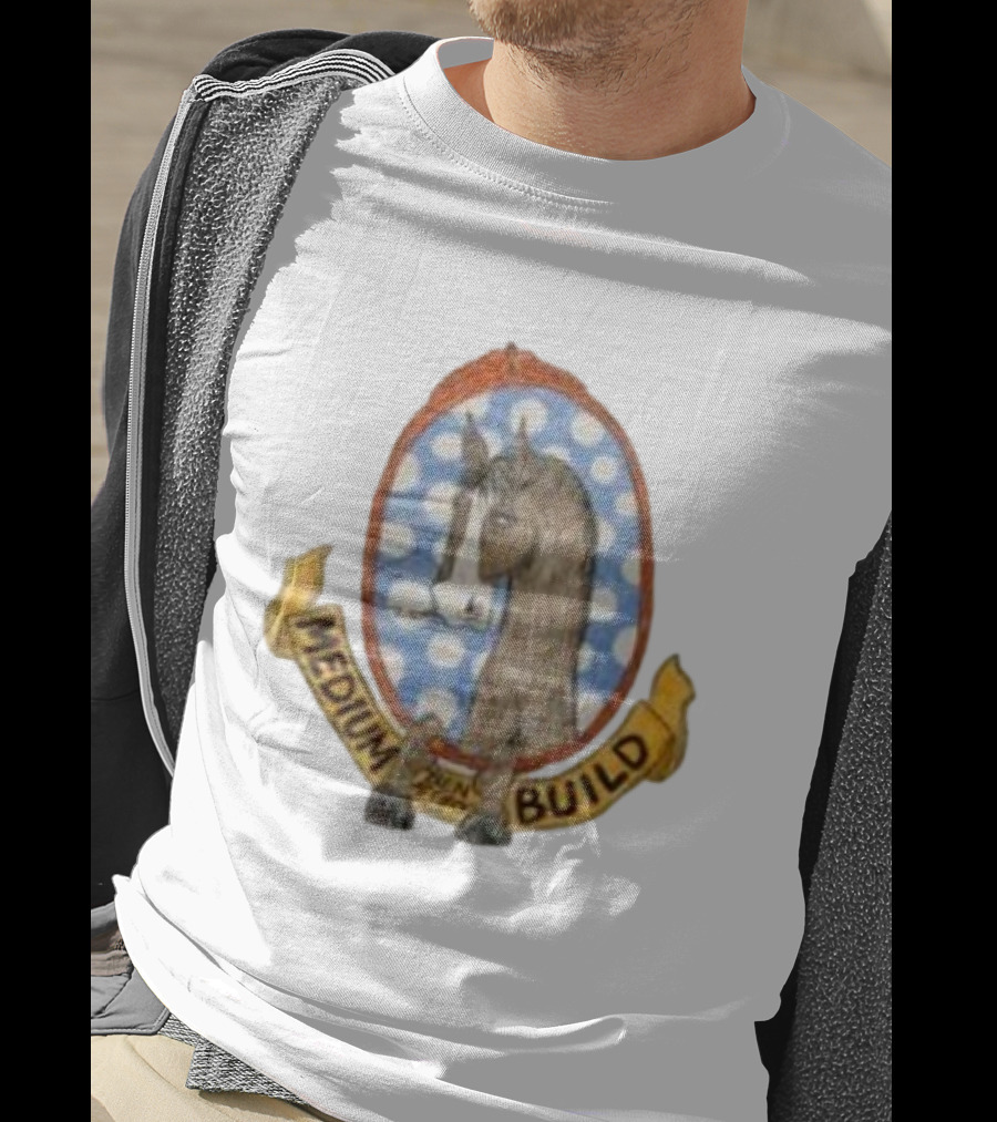 Medium Build Horse With No Shoulders Blue Polka Dot Background T-Shirt