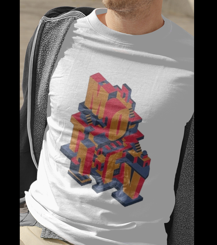 Motifv Penrose Optical Illusion Staircase 3D Typography T-Shirt