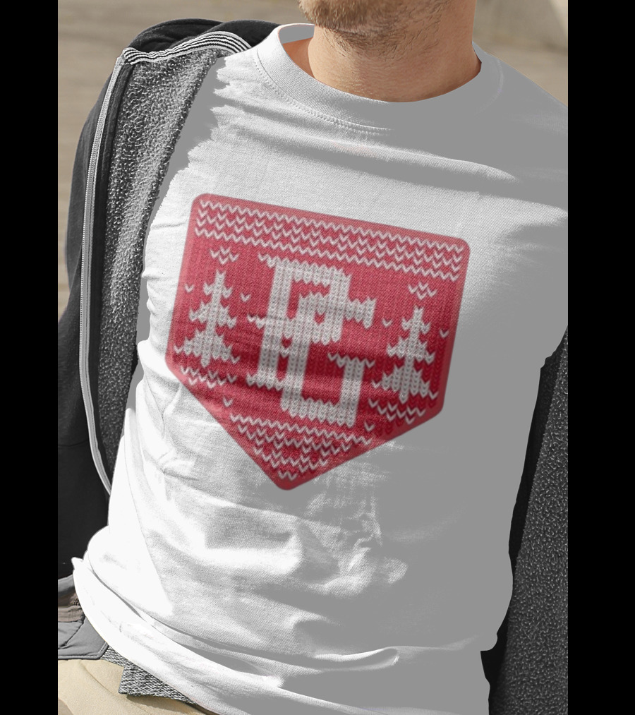 Perfect Game Knit Baseball Plate Christmas Trees T-Shirt