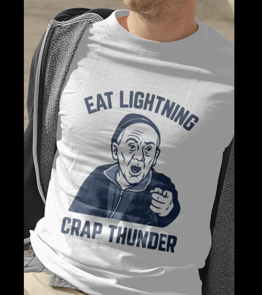Philadelphia 76ers Eat Lightning Crap Thunder With Iconic Coach Motif T-Shirt