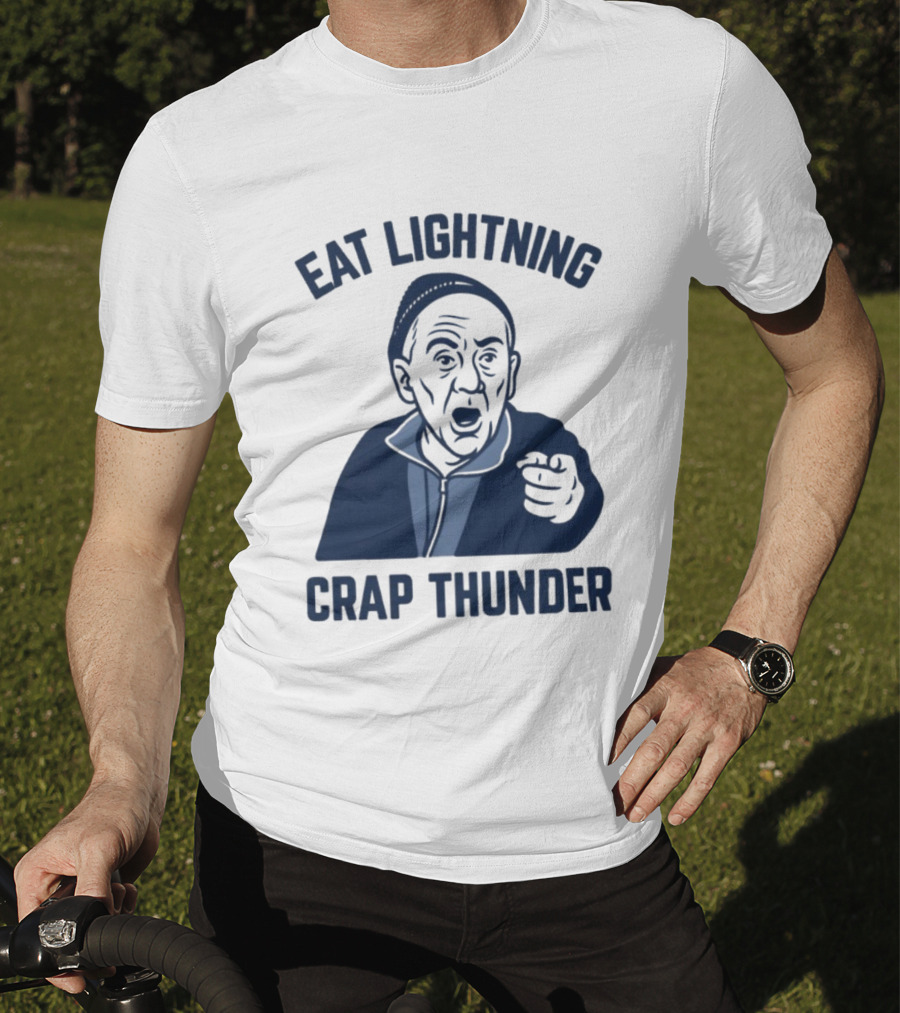 Philadelphia 76ers Eat Lightning Crap Thunder With Iconic Coach Motif T-Shirt