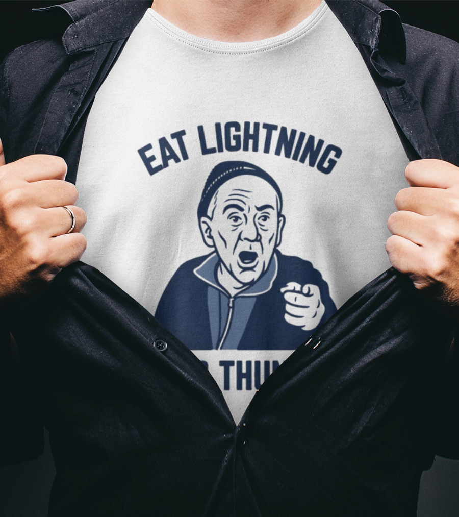 Philadelphia 76ers Eat Lightning Crap Thunder With Iconic Coach Motif T-Shirt