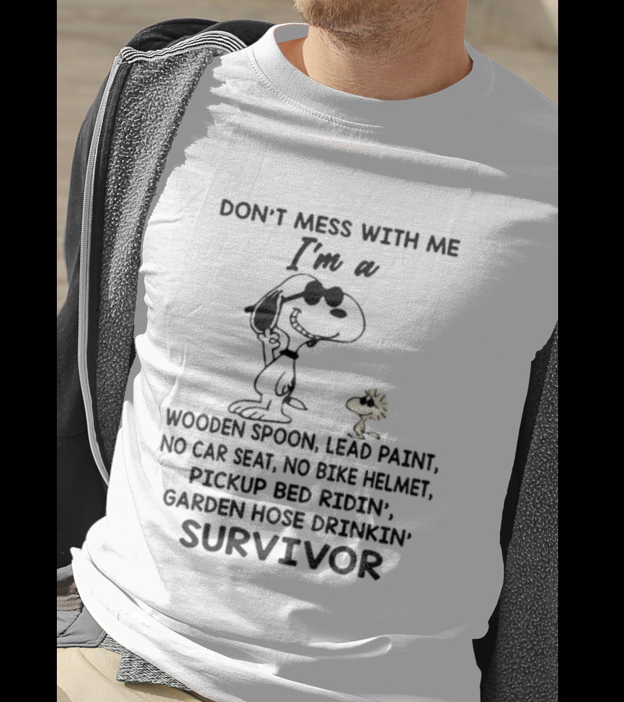 Snoopy Woodstock Don’t Mess With Me Wooden Spoon Lead Paint Survivor T-Shirt