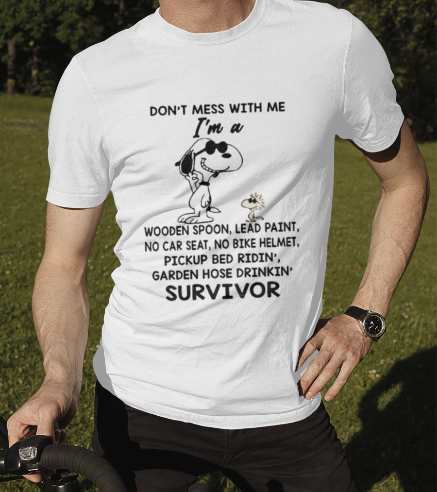 Snoopy Woodstock Don’t Mess With Me Wooden Spoon Lead Paint Survivor T-Shirt