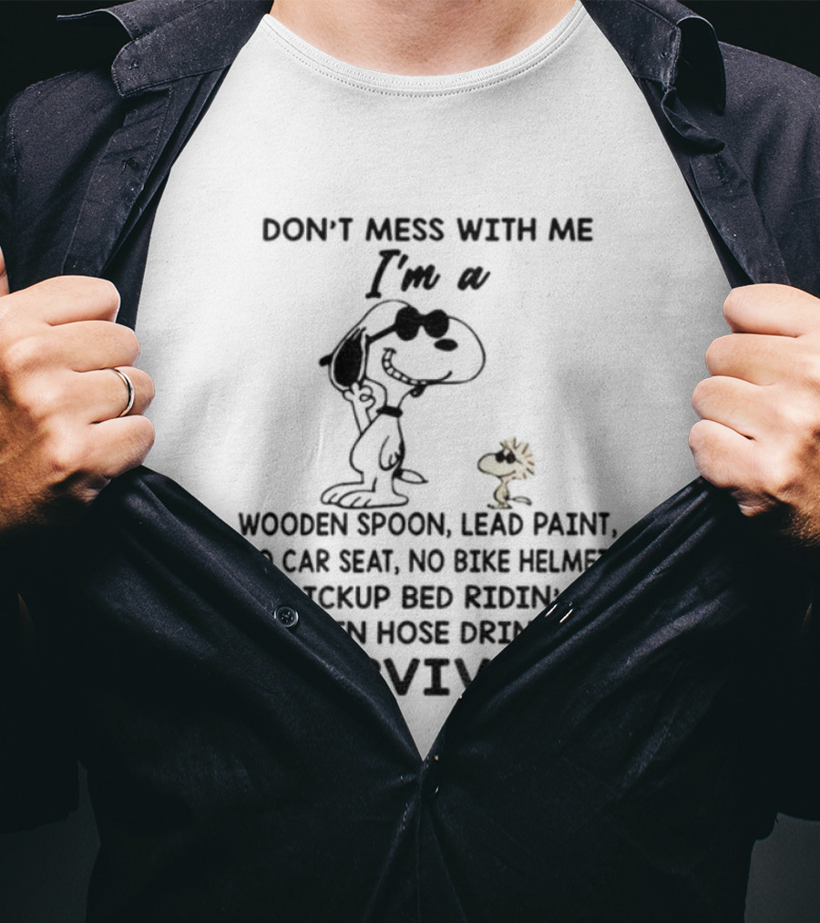 Snoopy Woodstock Don’t Mess With Me Wooden Spoon Lead Paint Survivor T-Shirt