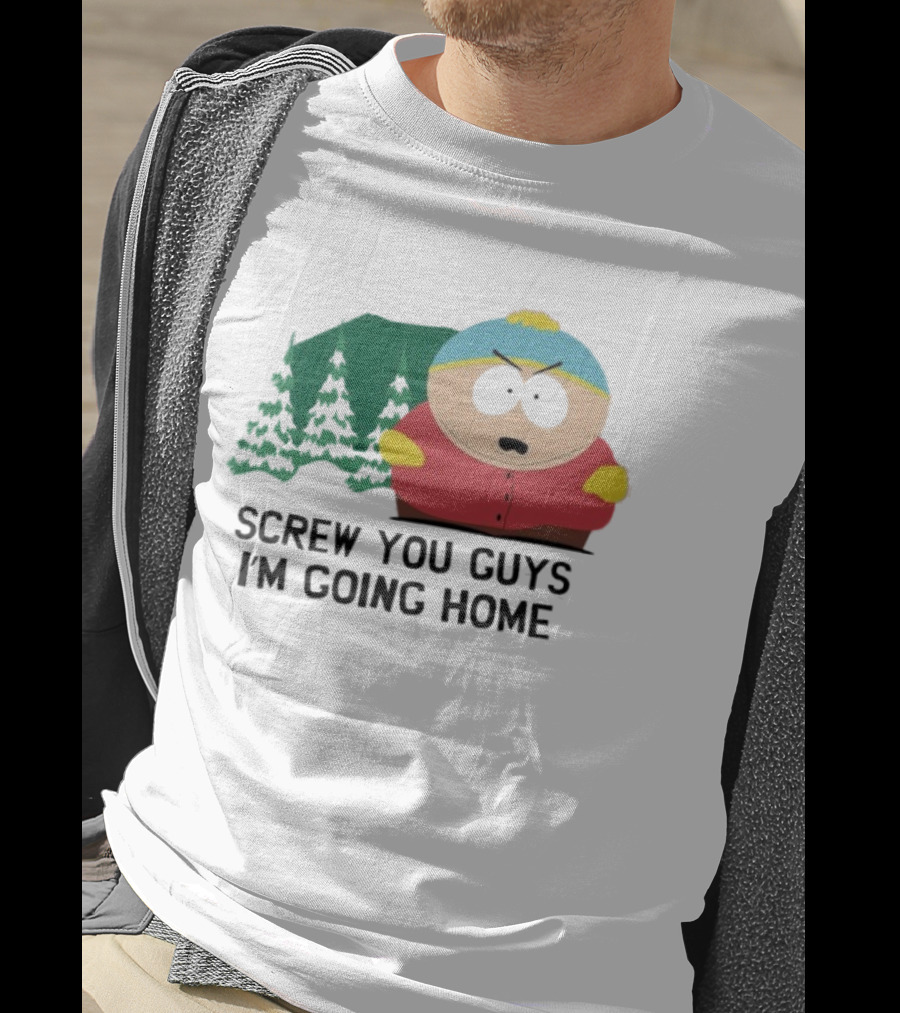 South Park Cartman Screw You Guys I'm Going Home Forest Background T-Shirt