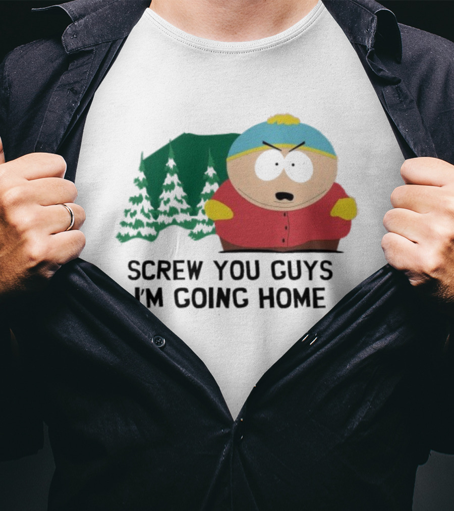 South Park Cartman Screw You Guys I'm Going Home Forest Background T-Shirt