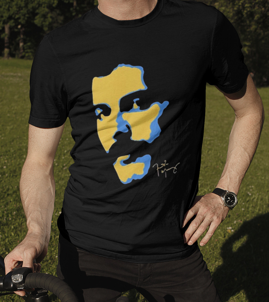 Freddie Mercury Signature Yellow Blue Face Design T-Shirt