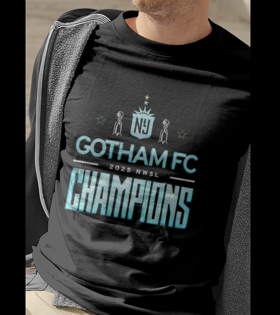 Gotham FC 2025 NWSL Champions Victory Trophy Celebration T-Shirt