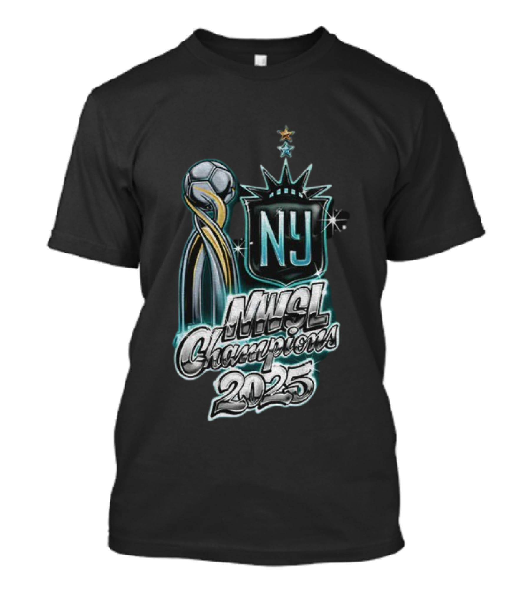 Gotham FC NY NWSL Champions 2025 Soccer Trophy Star Logo T-Shirt