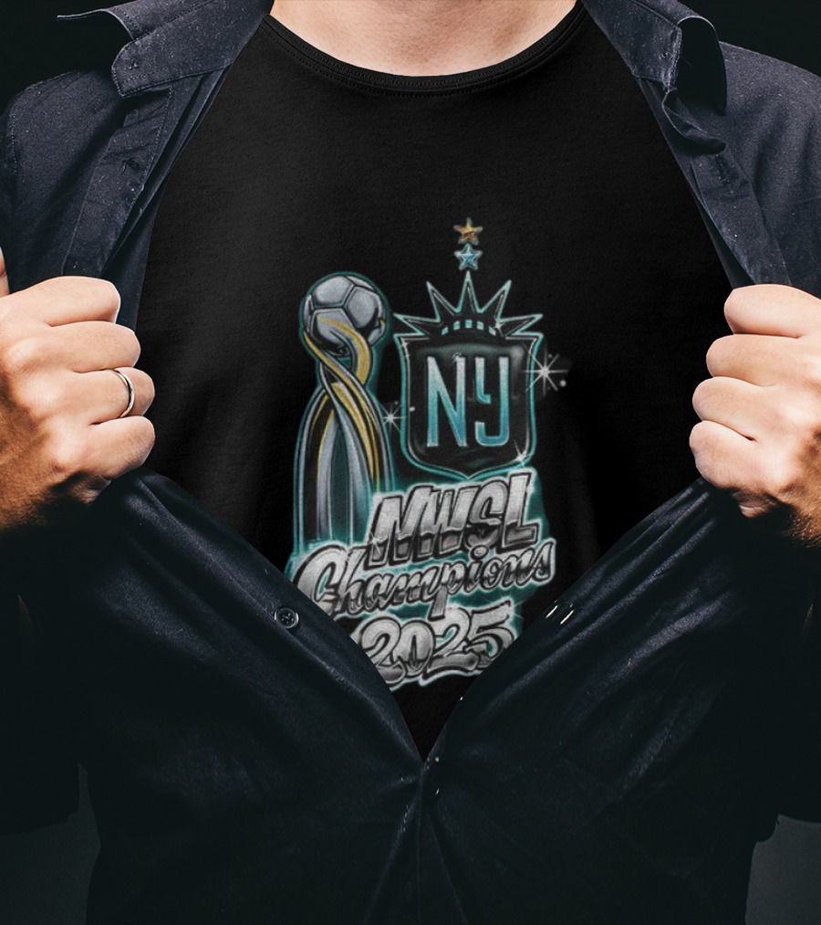 Gotham FC NY NWSL Champions 2025 Soccer Trophy Star Logo T-Shirt