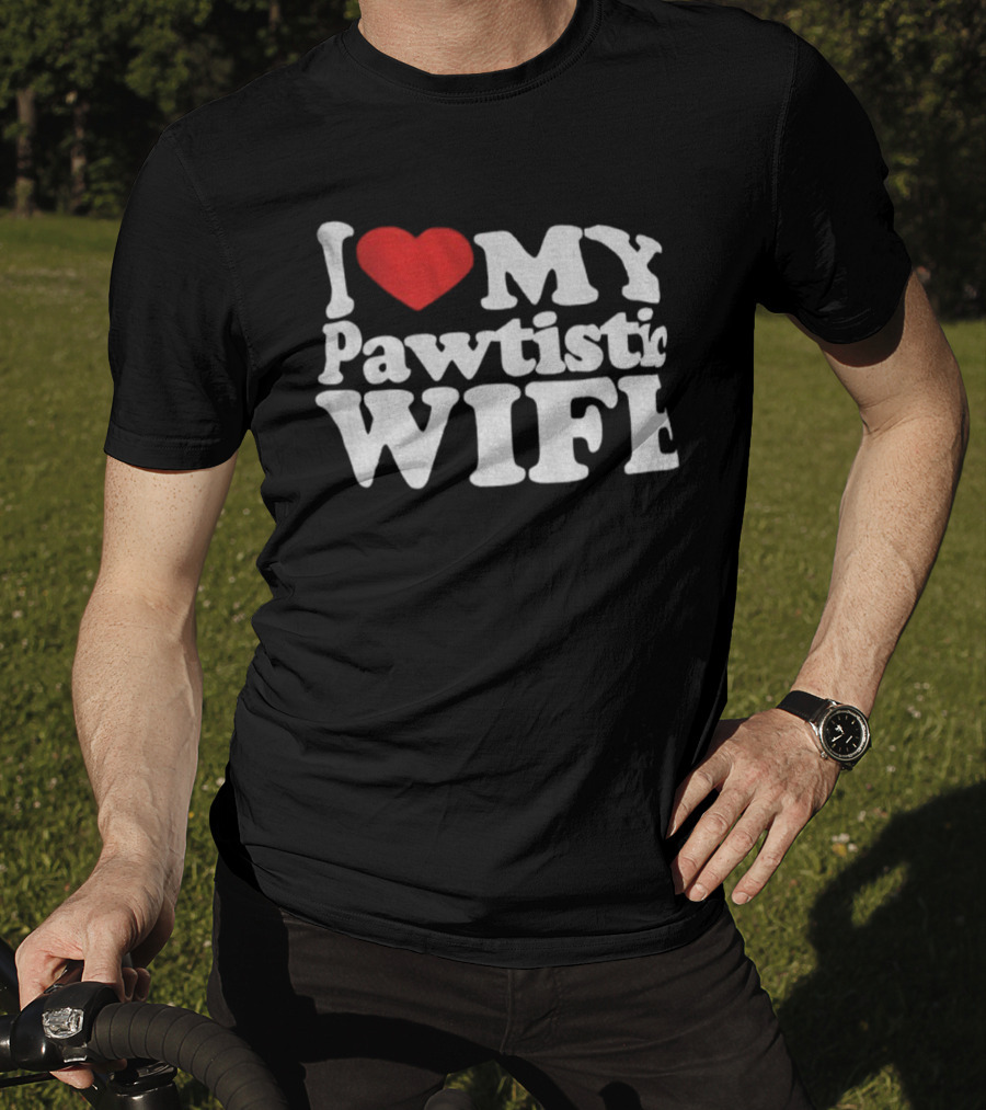 I Love My Pawtistic Wife Autism Awareness Tribute T-Shirt