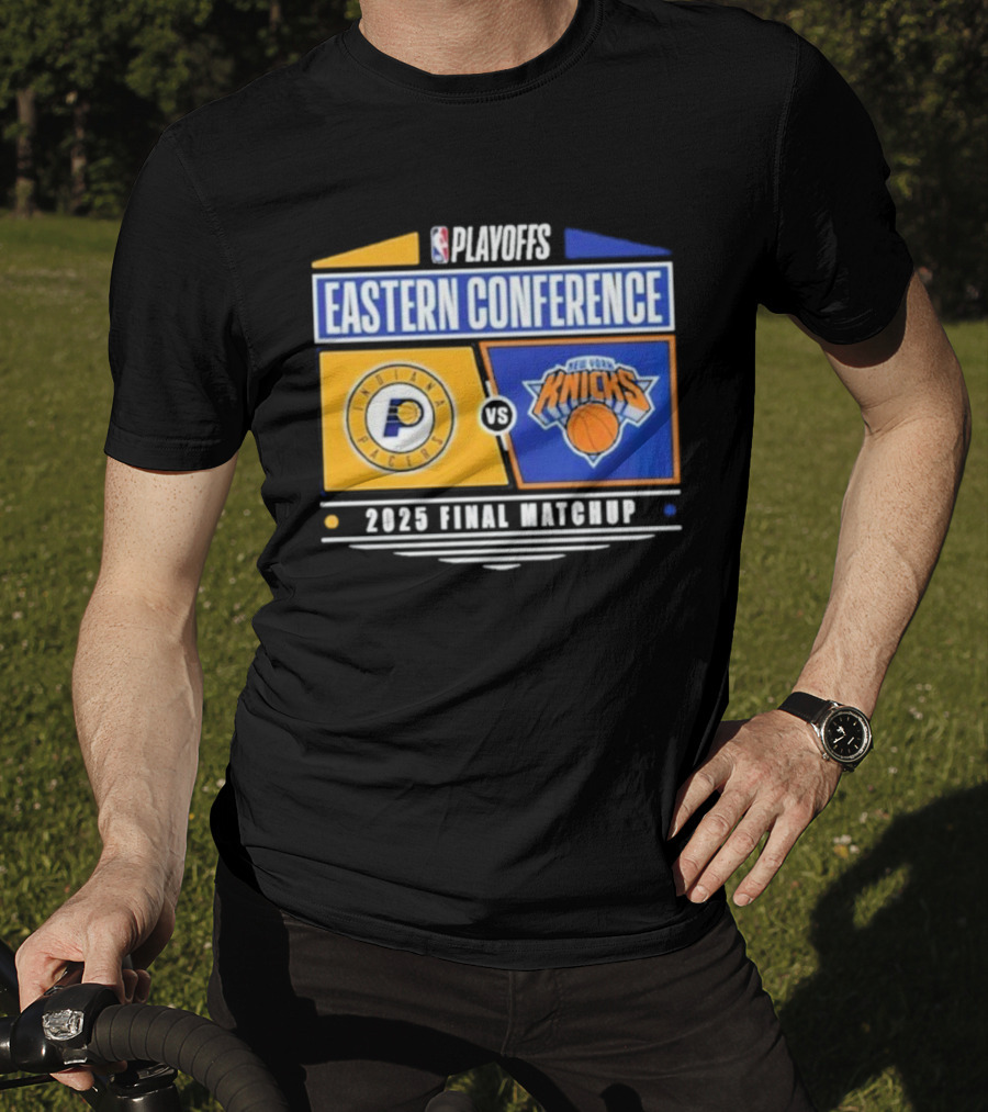 NBA Playoffs 2025 Indiana Pacers Vs New York Knicks Eastern Conference Final Matchup T-Shirt