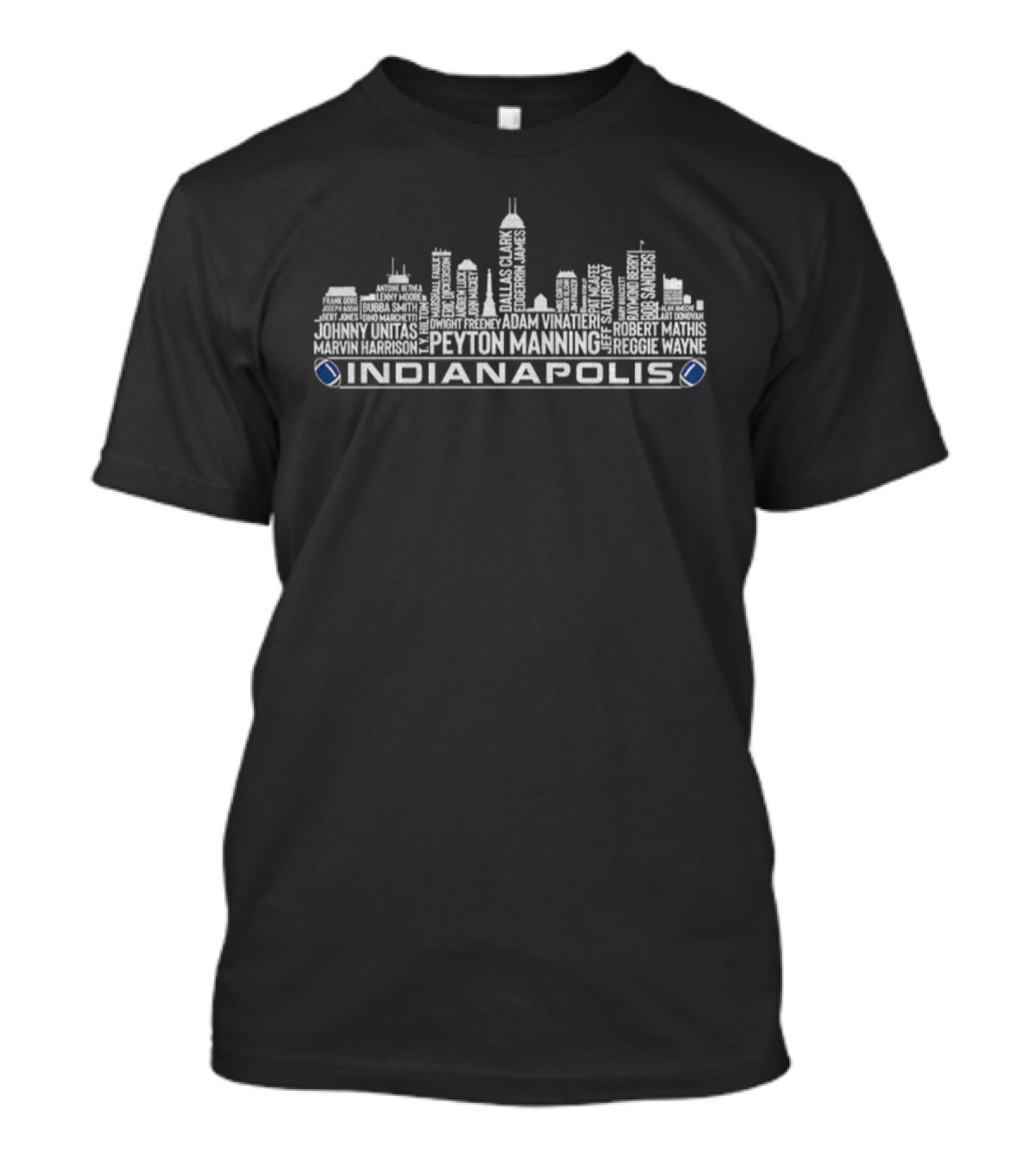 Indianapolis Colts NFL Football Peyton Manning 2025 City Skyline T-Shirt
