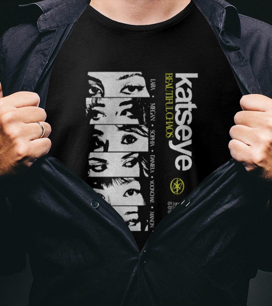 Katseye Beautiful Chaos 90s Kpop Lara Megan Sophia Daniela Yoonhee Jiwon Vintage T-Shirt