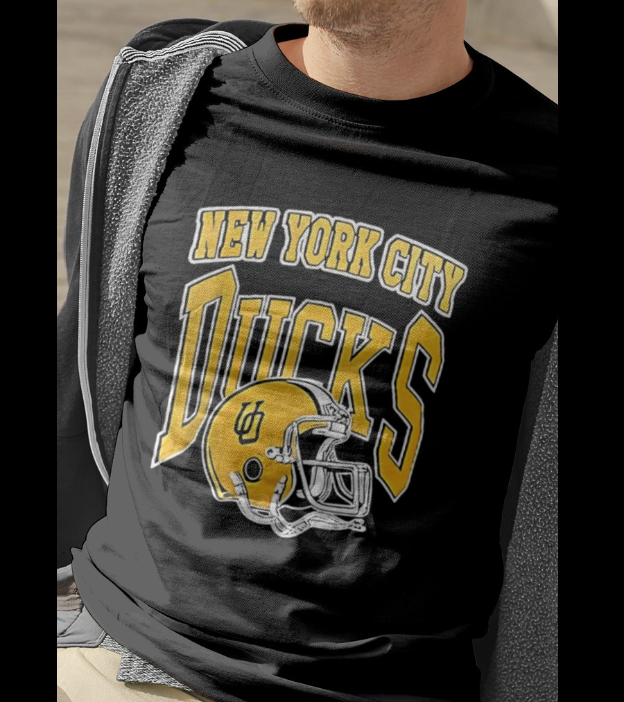 New York City Ducks Football Helmet Graphic T-Shirt