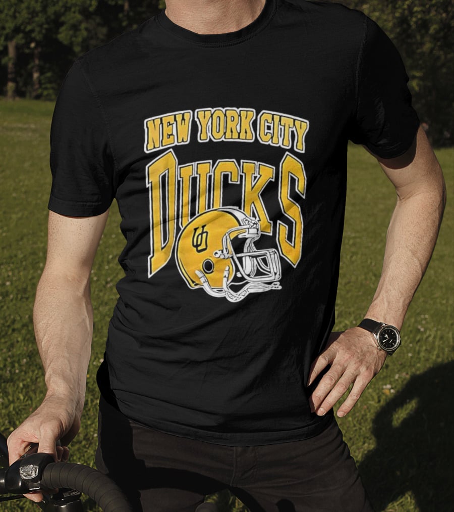 New York City Ducks Football Helmet Graphic T-Shirt