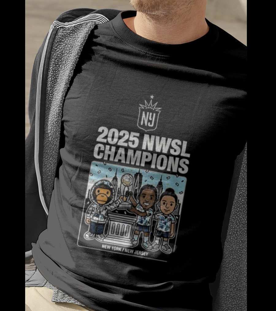 NJ NY Gotham FC X BAPE 2025 NWSL Champions Victory Celebration New York New Jersey T-Shirt