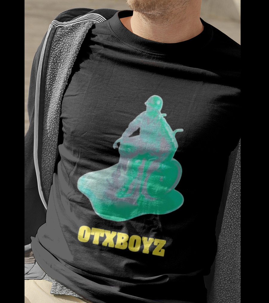 OTXBOYZ Toy Soldier In Wheelchair Vibrant Green Military Imagery T-Shirt