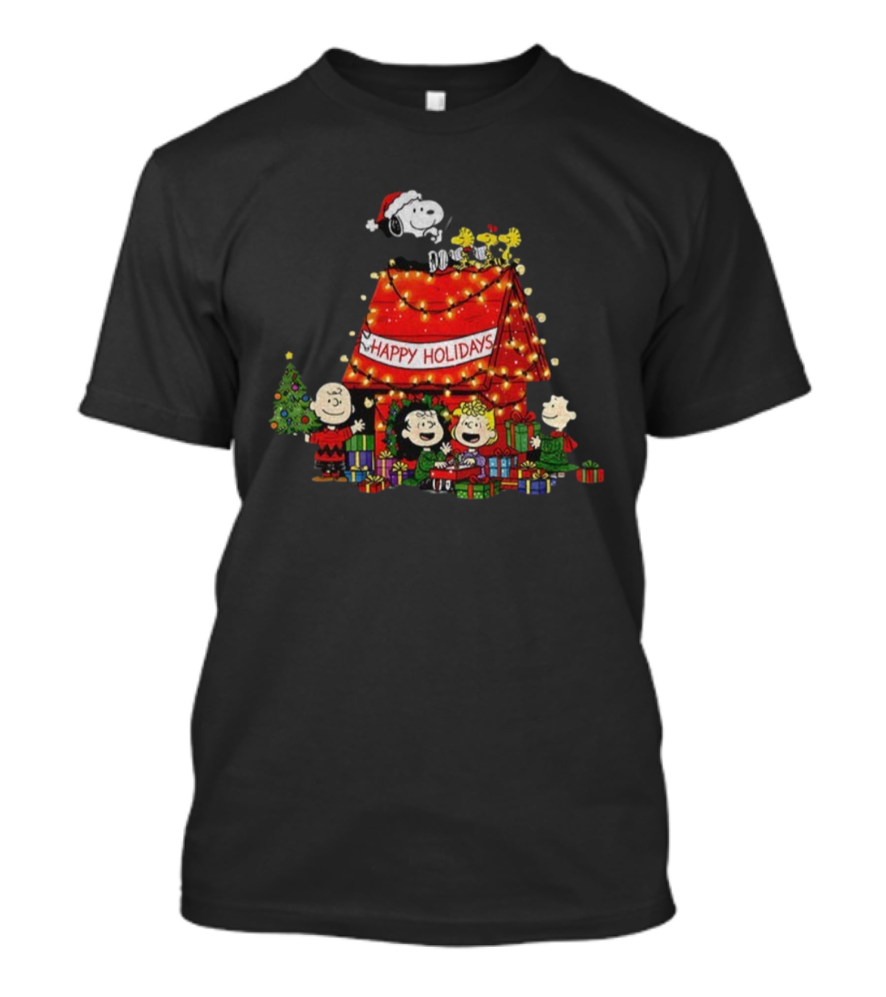 Snoopy Peanuts Friends Christmas Tree Happy Holidays Winter Merry Christmas T-Shirt