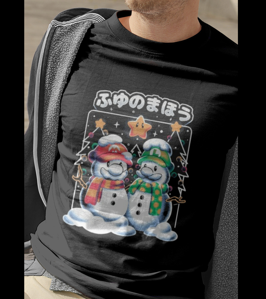 Mario Luigi Fuyu No Maho Christmas Snowman Magic T-Shirt