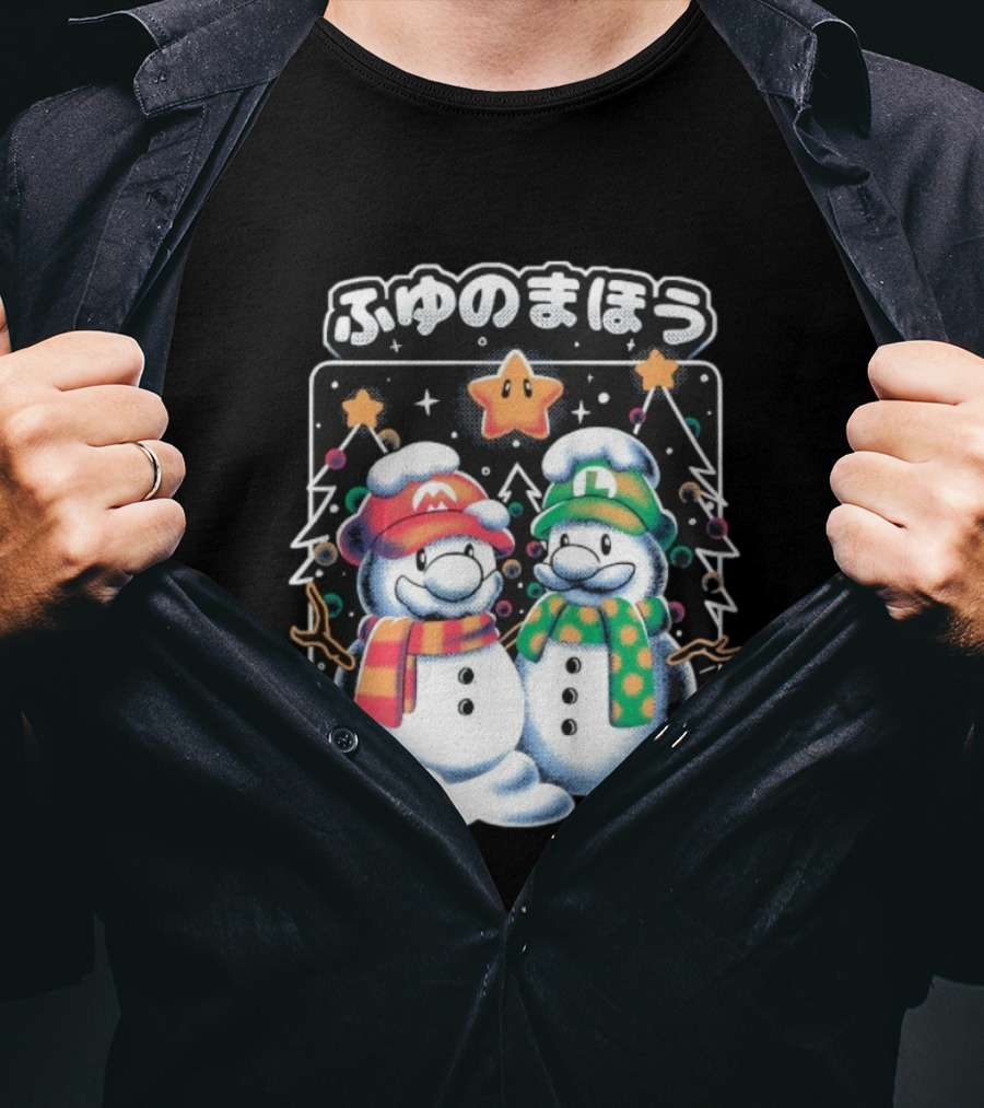 Mario Luigi Fuyu No Maho Christmas Snowman Magic T-Shirt