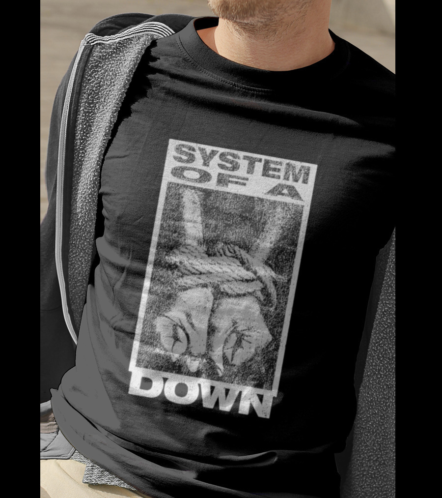 System Of A Down Bound Ensnared Hands Textured Graphic T-Shirt