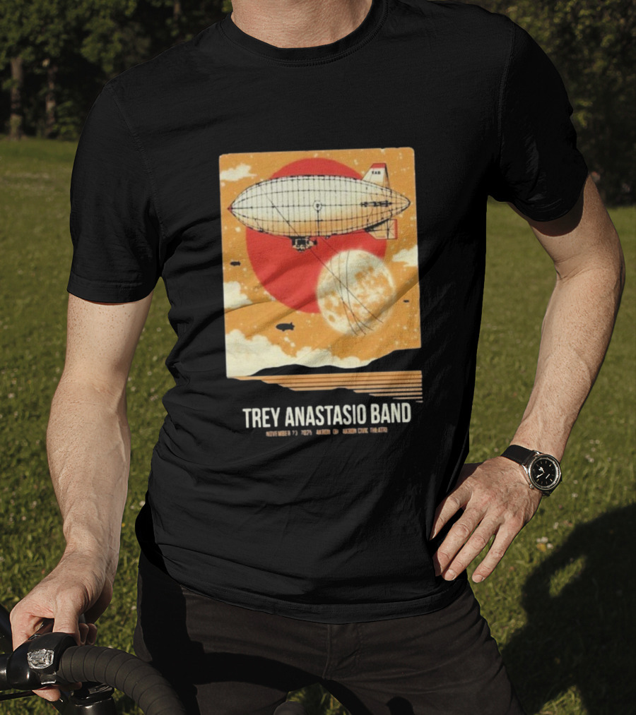 Trey Anastasio Band Akron Civic Theatre Nov 23 2025 Vintage Blimp And Moon Design T-Shirt