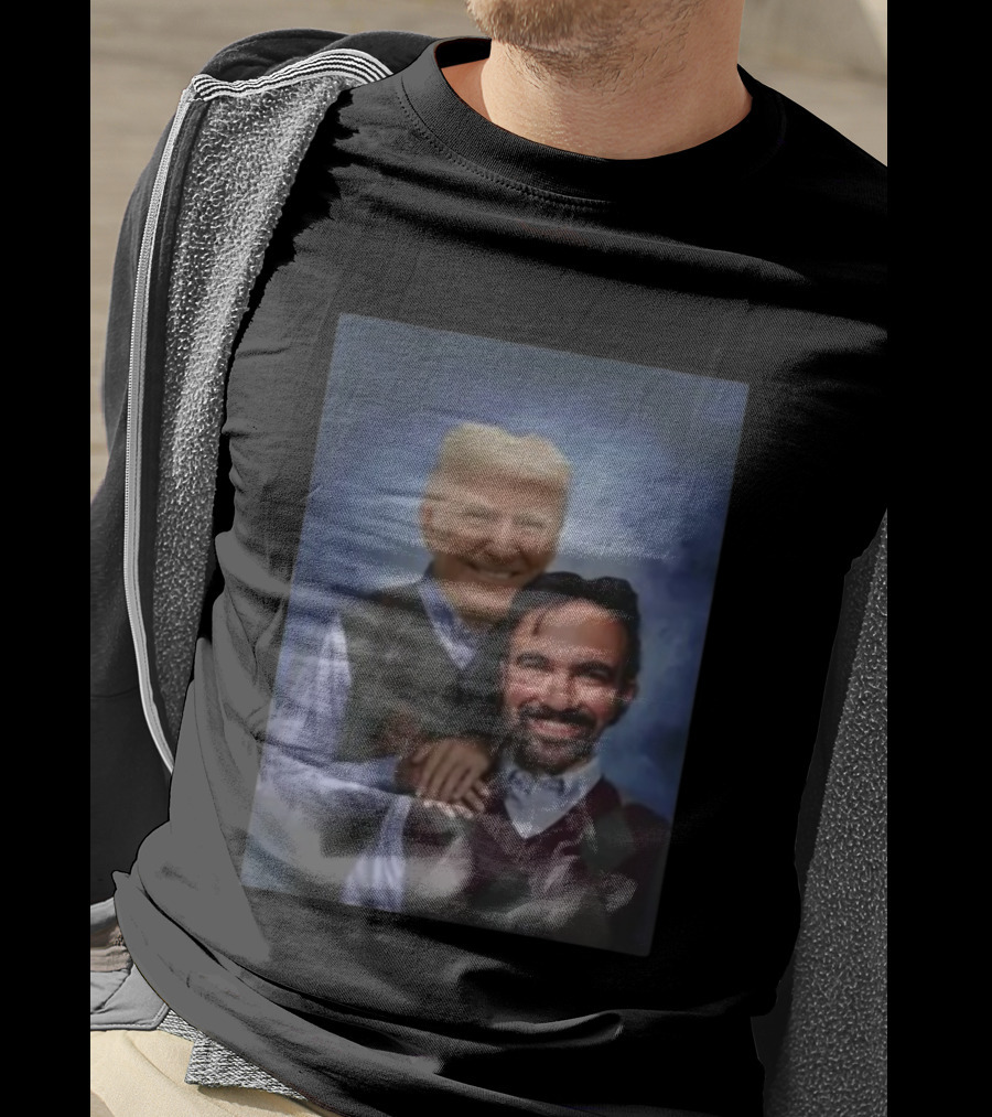 Trump And Mamdani Step Brothers Argyle Sweater Portrait T-Shirt