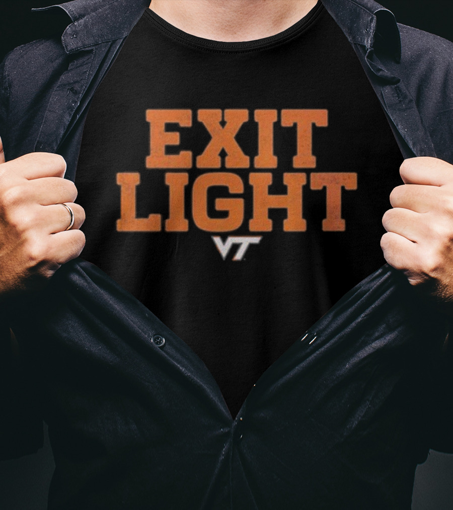 Virginia Tech Hokies Exit Light VT Enter Night Slogan T-Shirt