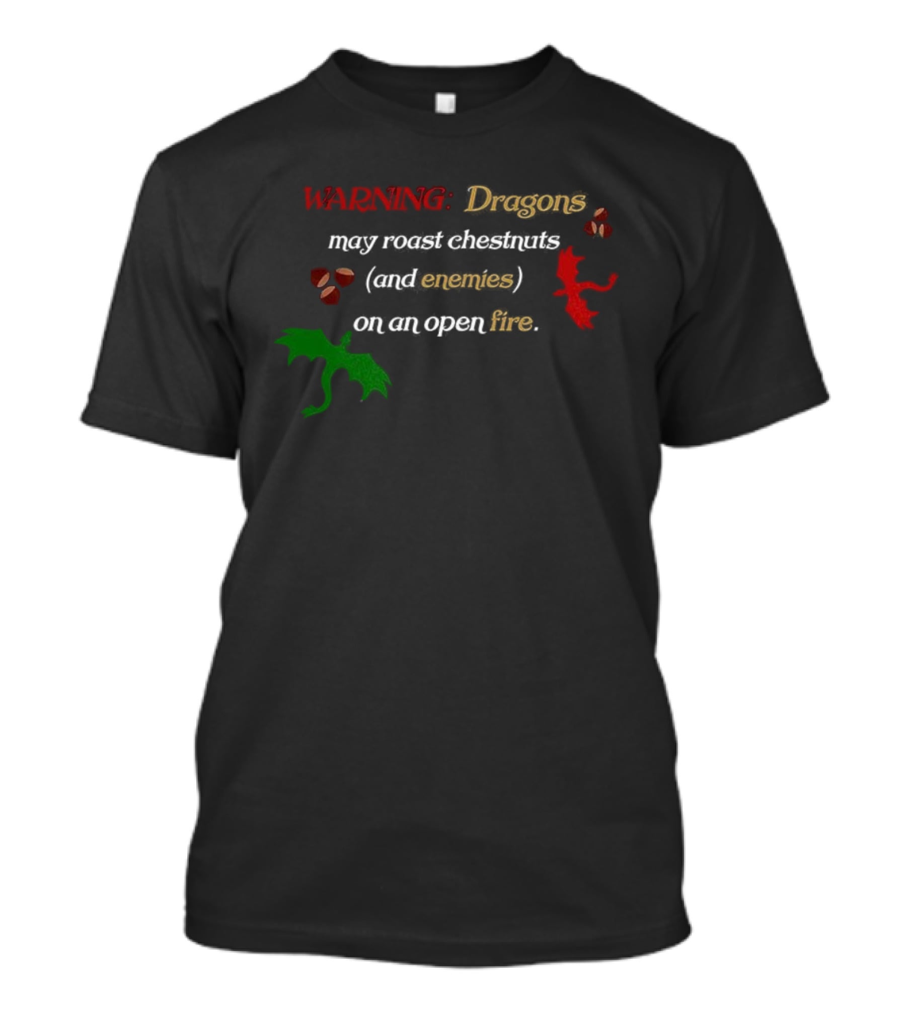 Warning Dragons May Roast Chestnuts Marshmallows On An Open Fire T-Shirt