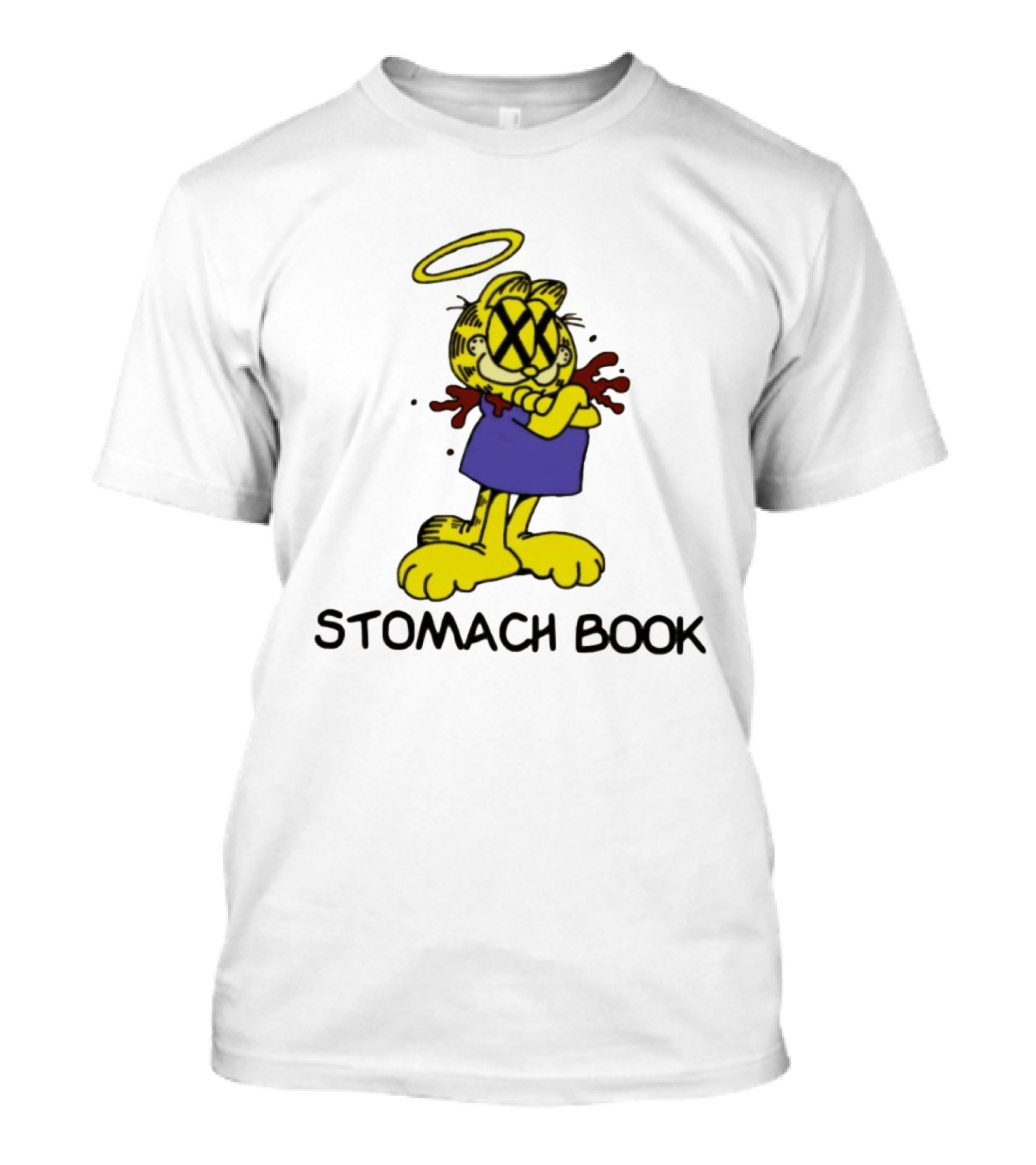 Stomach Book Cartoon With Halo And Cross-eyed Expression T-Shirt