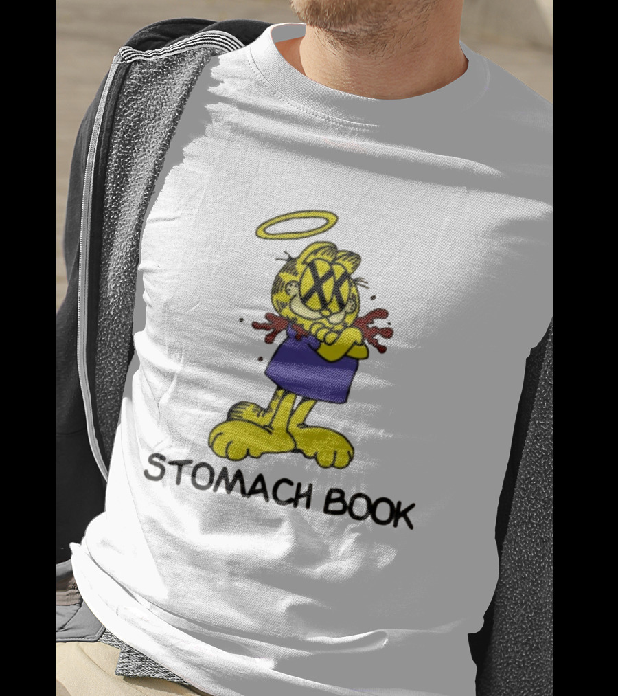 Stomach Book Cartoon With Halo And Cross-eyed Expression T-Shirt