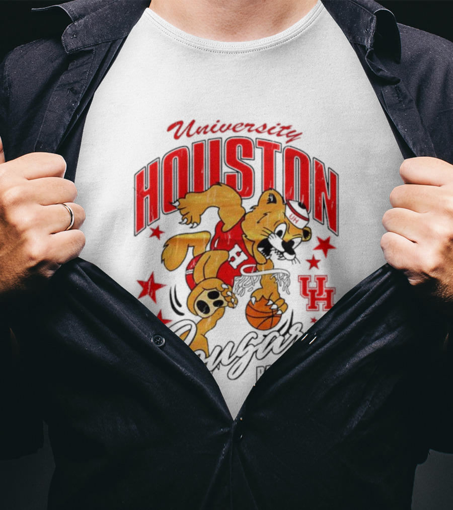 University Of Houston Cougars Basketball Mascot UH Stars T-Shirt