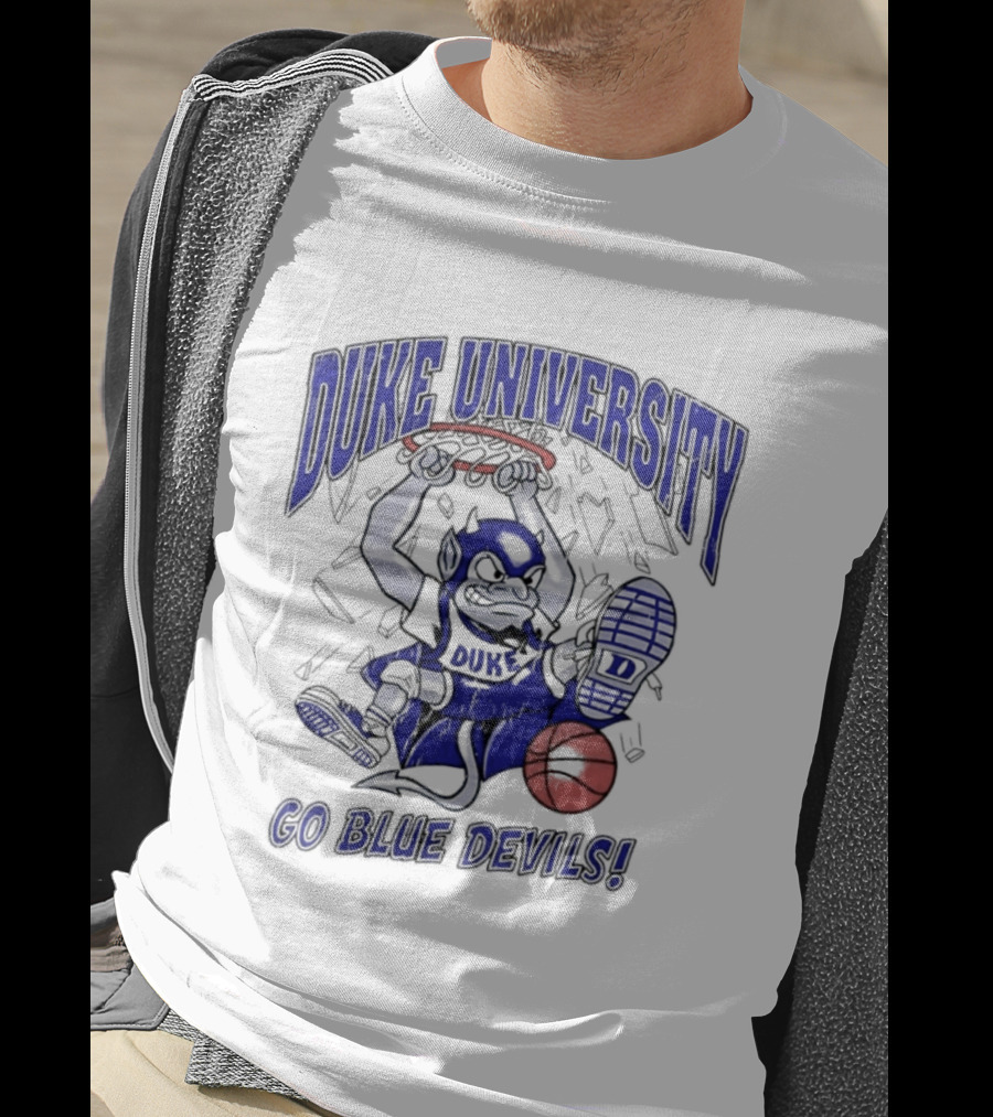 Duke University Blue Devils Basketball Dunking Mascot Go Blue Devils T-Shirt