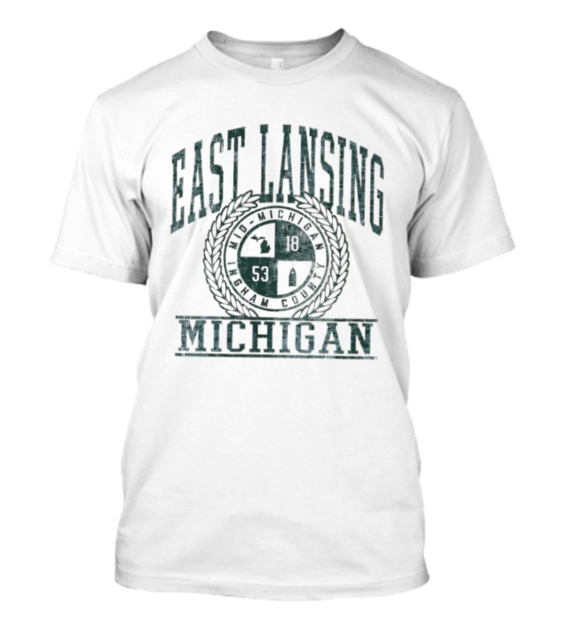 East Lansing Michigan Seal Retro College Town Crest 1953 T-Shirt